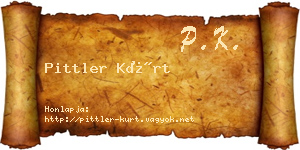 Pittler Kürt névjegykártya